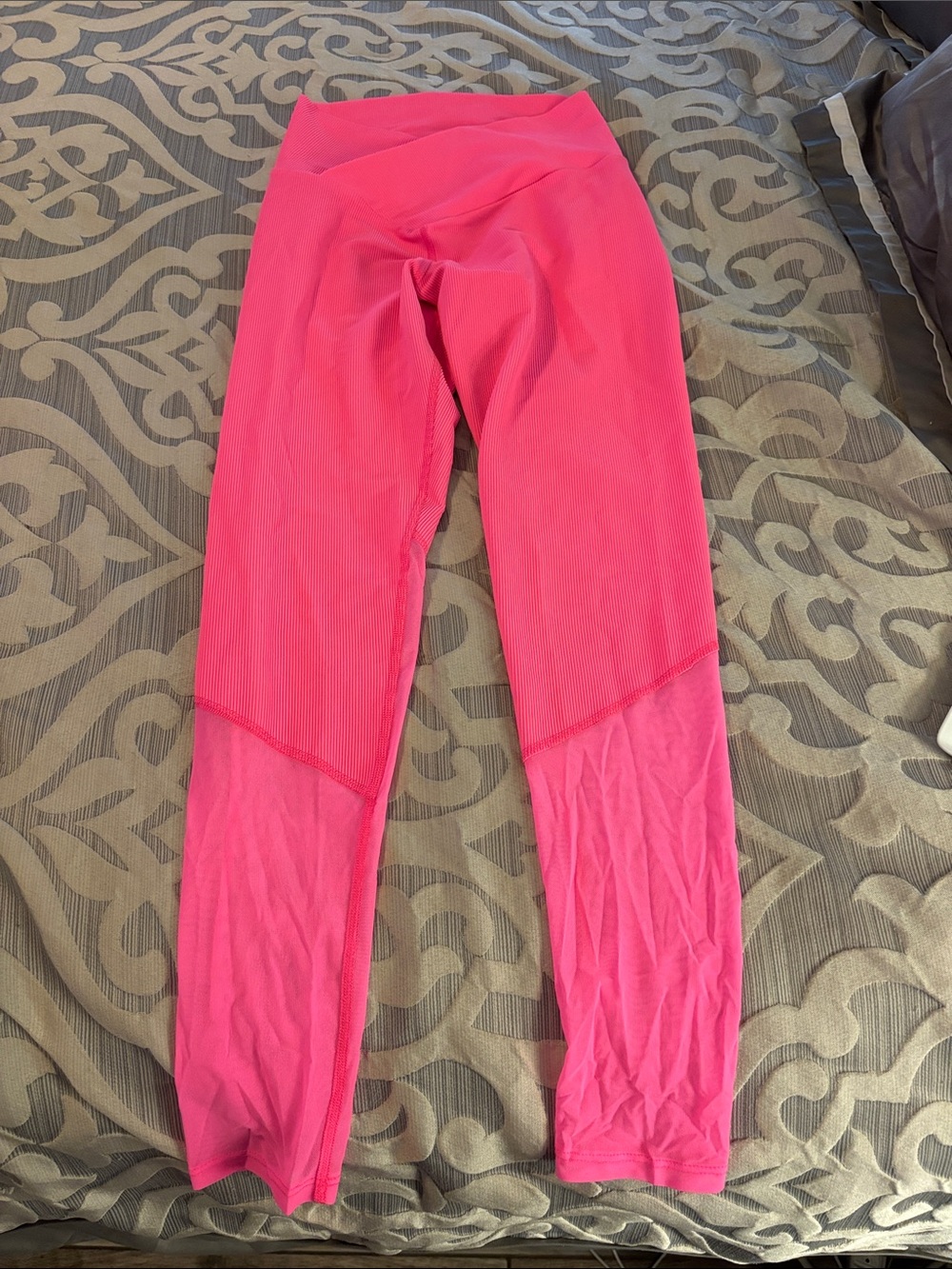 Beach Riot Hot Pink Ribbed Leggings